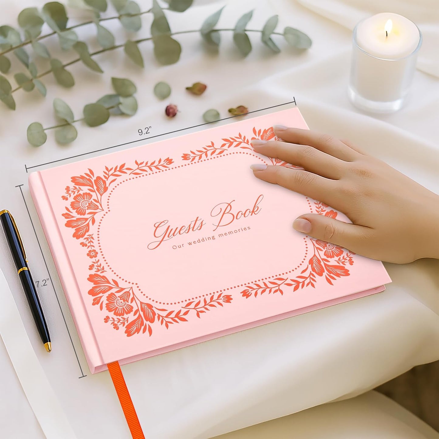 &And Per Se White Wedding Guest Book with Photo Spots – Elegant Hardcover Sign-in Book for Weddings, Baby Showers & Special Events – Blank & Lined Memory Keepsake Album