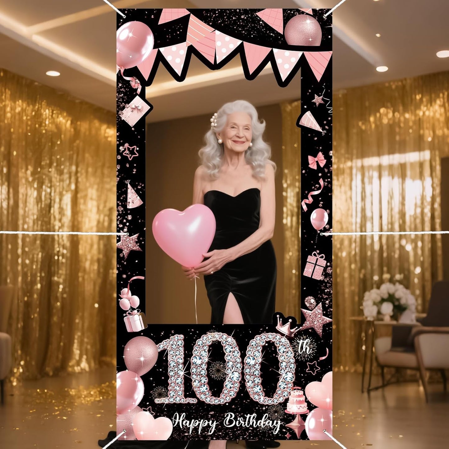 Pink 80th Birthday Neon Photography Banner Backdrop Glow Party Disco Dance Neon Theme Birthday Banner Photo Frame Props Props Selfie Background Face Cutout Photo Props Decoration