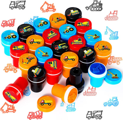 Aoriher 24 Pcs Construction Trucks Stampers Construction Party Favors Truck Party Favors Self Inking Stamps Classroom Rewards Treat Goody Bag Stuffers for Kids Birthday Supplies