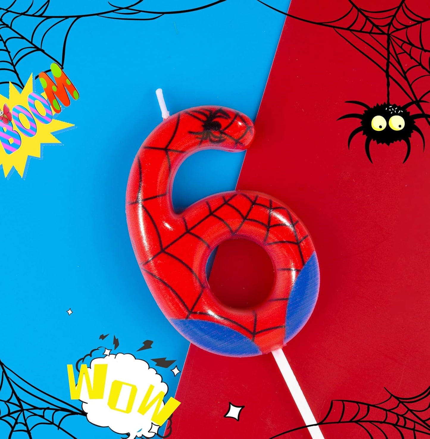 PHD CAKE 2.76 Inch Number 3 Spider Birthday Candles, Spider Cartoon Themed Number Candles, Cake Number Candles, Party Celebration