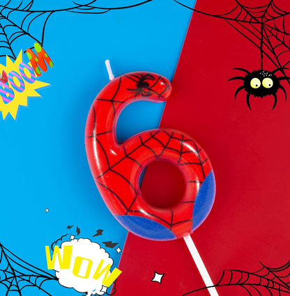 PHD CAKE 2.76 Inch Number 3 Spider Birthday Candles, Spider Cartoon Themed Number Candles, Cake Number Candles, Party Celebration