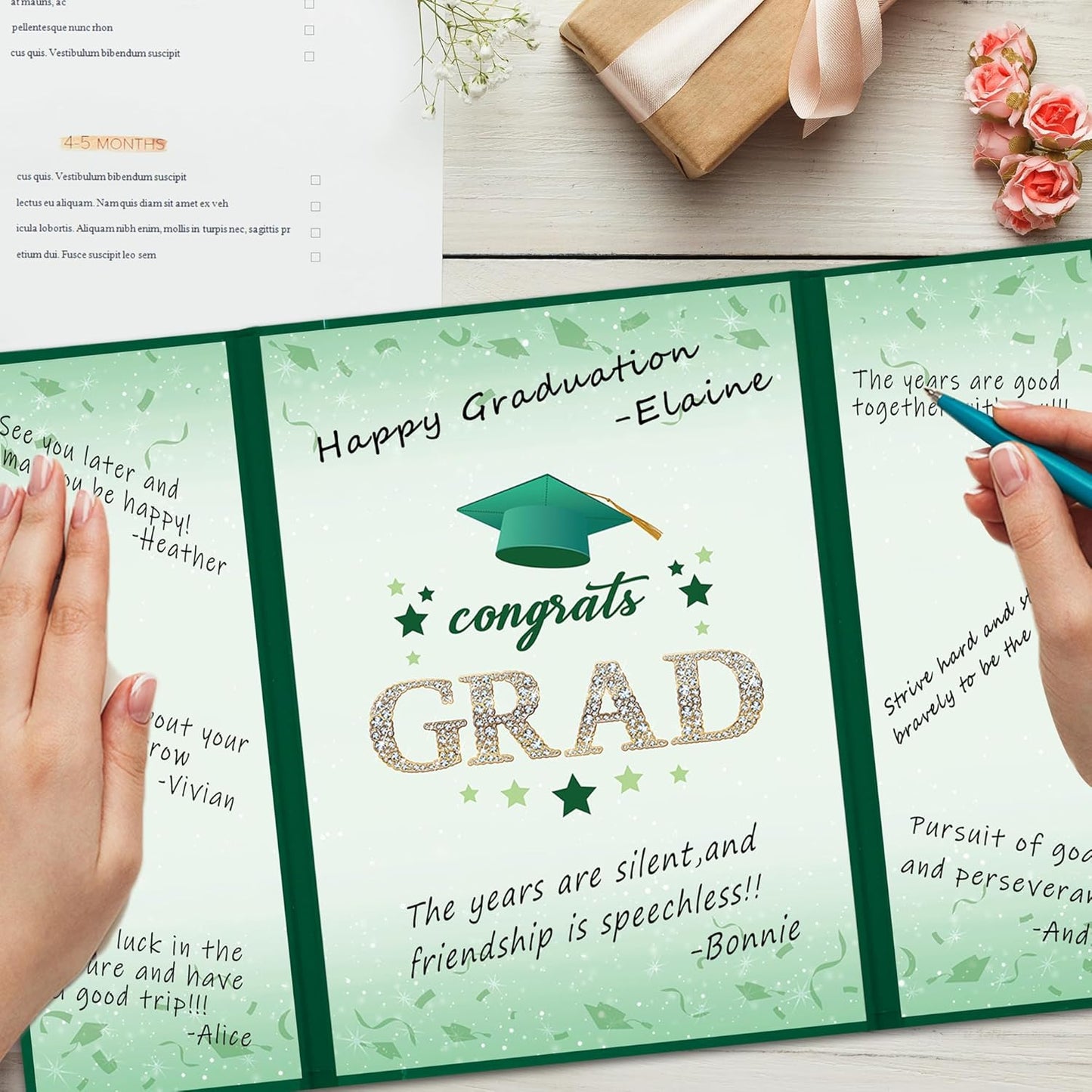 Vlipoeasn 2026 Graduation Guest Book Alternative, Black Gold Class of 2026 Graduation Party Decorations, Graduation Signature Book for 2026 College High School, Unique Graduation Gifts for Friends