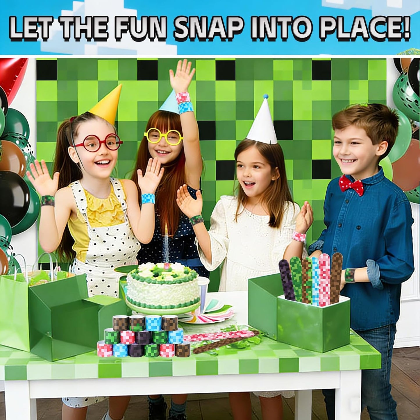 Cartoon Animation Slap Wristband, 24 Pack - Birthday Party Supplies, Cartoon Theme Bracelets Goodie Bag Fillers for Birthday & Theme Parties