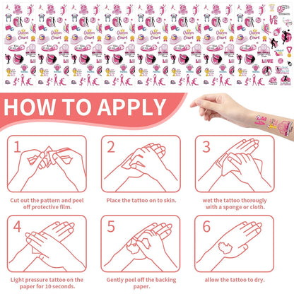 Gymnastic Temporary Tattoos Stickers - 200+ Sport Tattoo for Birthday Party Decorations, Dance Favors Supplies for Girls Boys, School Class Prize(8 Sheets)