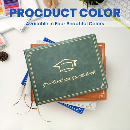 2026 Graduation Guest Book - Elegant 7x9 Inch White, Graduation Memory Book 2026 with Premium 120 Pages, 2026 Graduation Guest Sign in Book for College Graduates (Classic Graduation Gift)