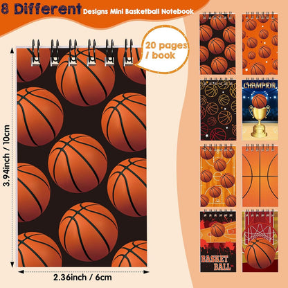 Faccito 32 Pcs Mini Notepads Sports Basketball Baseball Football Soccer Party Supplies Goodie Bag Stuffers Notepads Spiral Mini Notebooks for Reward(Baseball)