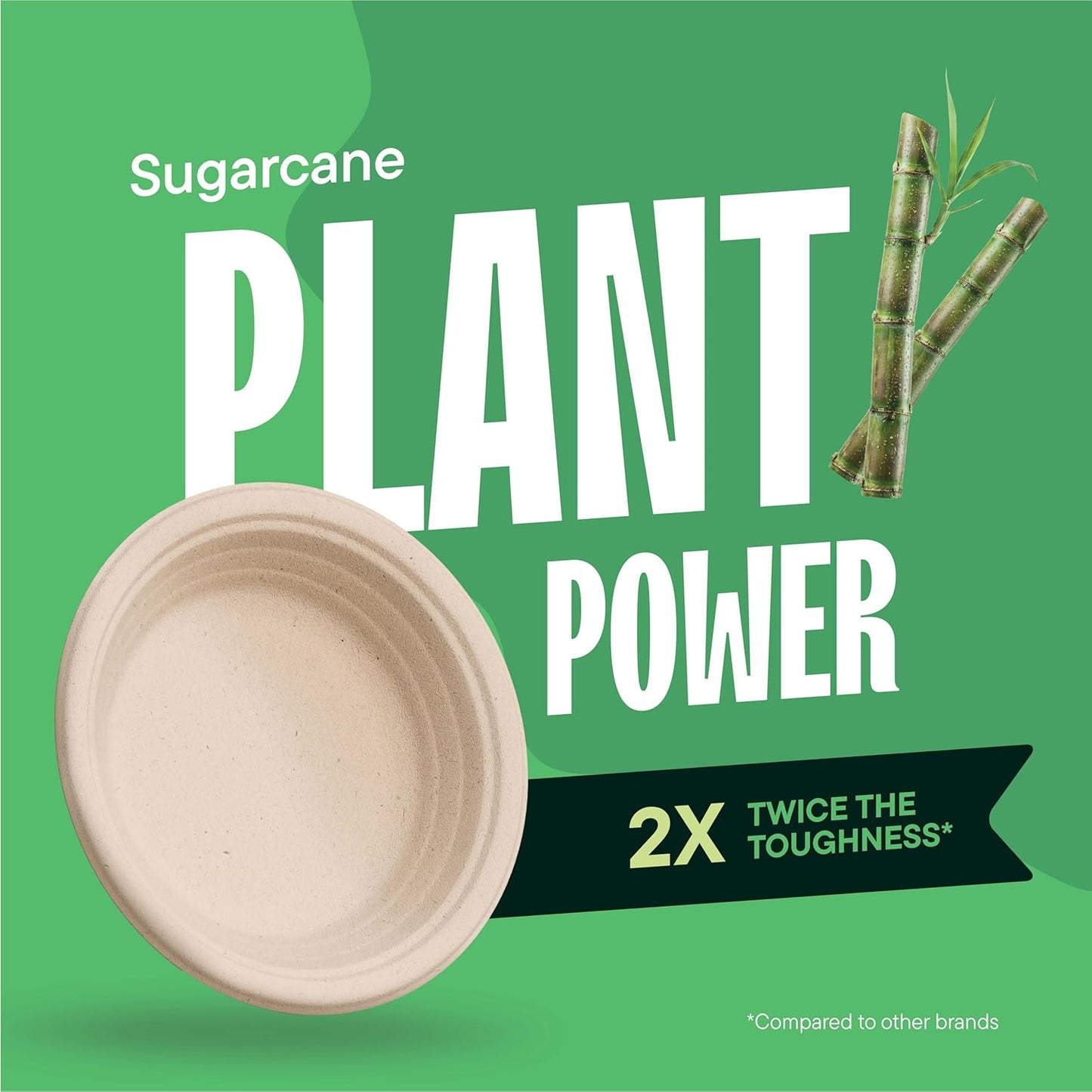 100% Compostable Paper Plates, Heavy Duty Disposable Plates [125-Pack] 9 Inch Plates - Eco-Friendly, Biodegradable Sugarcane Bagasse, Natural Unbleached Brown 9" Dinner Paper Plate Disposable