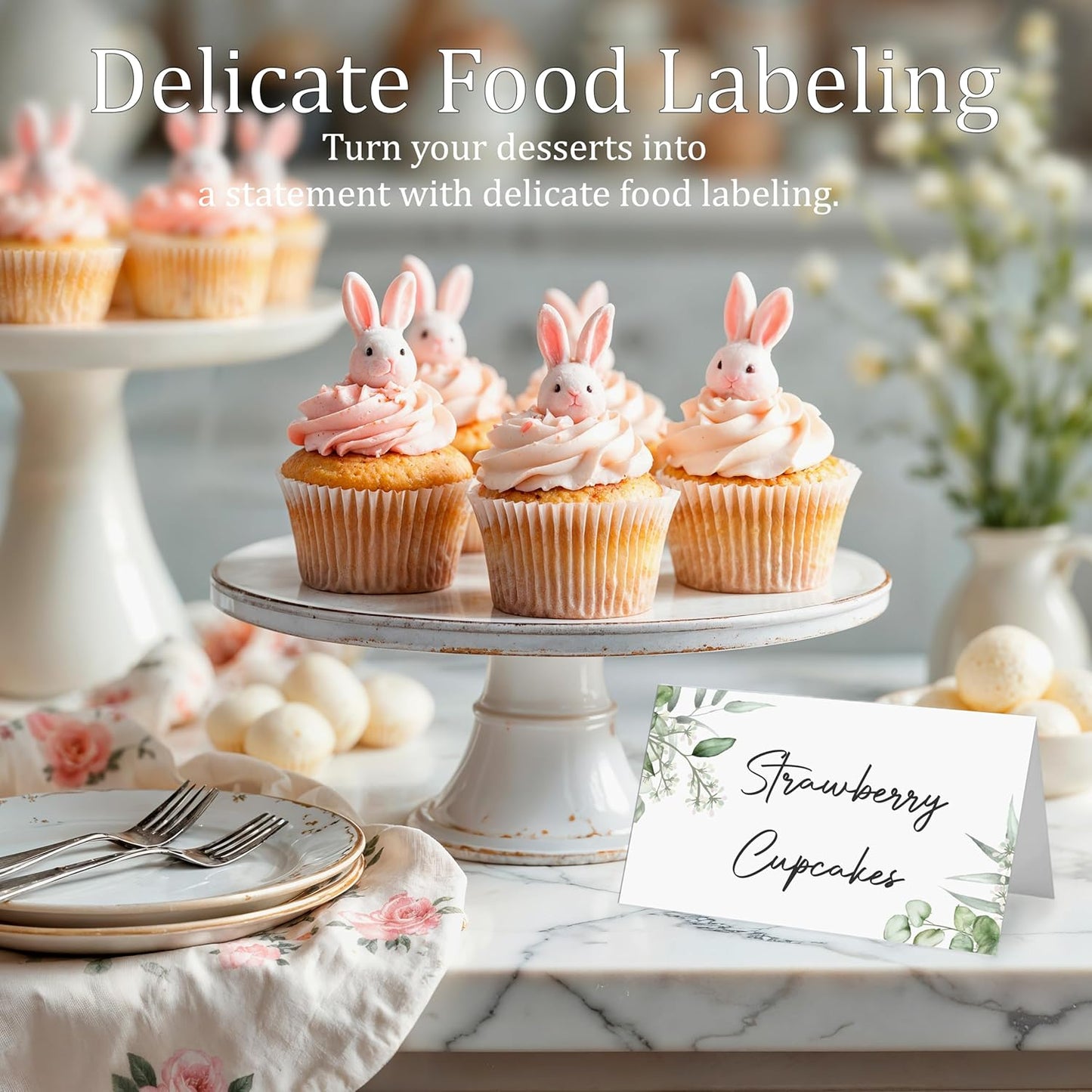 Mermaid Place Cards for Table Setting, 2 x 3.5" Escort Cards, 25 Under The Sea Tent Cards Food Label for Dinner Party, Wedding, Bridal Shower, Baby Shower, Birthday Party Supplies