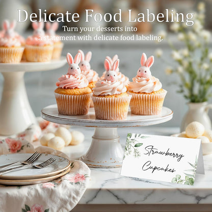 Mermaid Place Cards for Table Setting, 2 x 3.5" Escort Cards, 25 Under The Sea Tent Cards Food Label for Dinner Party, Wedding, Bridal Shower, Baby Shower, Birthday Party Supplies