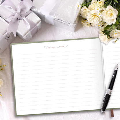 Elegant Wedding Guest Book - Perfect for Wedding Receptions, Baby Showers, Birthdays and Special Events - 7" x 9" Sign in Book - 120 Lined Pages - Leather Hardcover - Pink