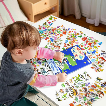 BEESTECH 24 Sheets Dinosaur Stickers 450+ for Kids Boys Girls Toddlers, Teacher Reward Stickers, Potty Chart Training, Dinosaur Party Favor Supplies, Goody Bag Stuffers，Pinata Filler