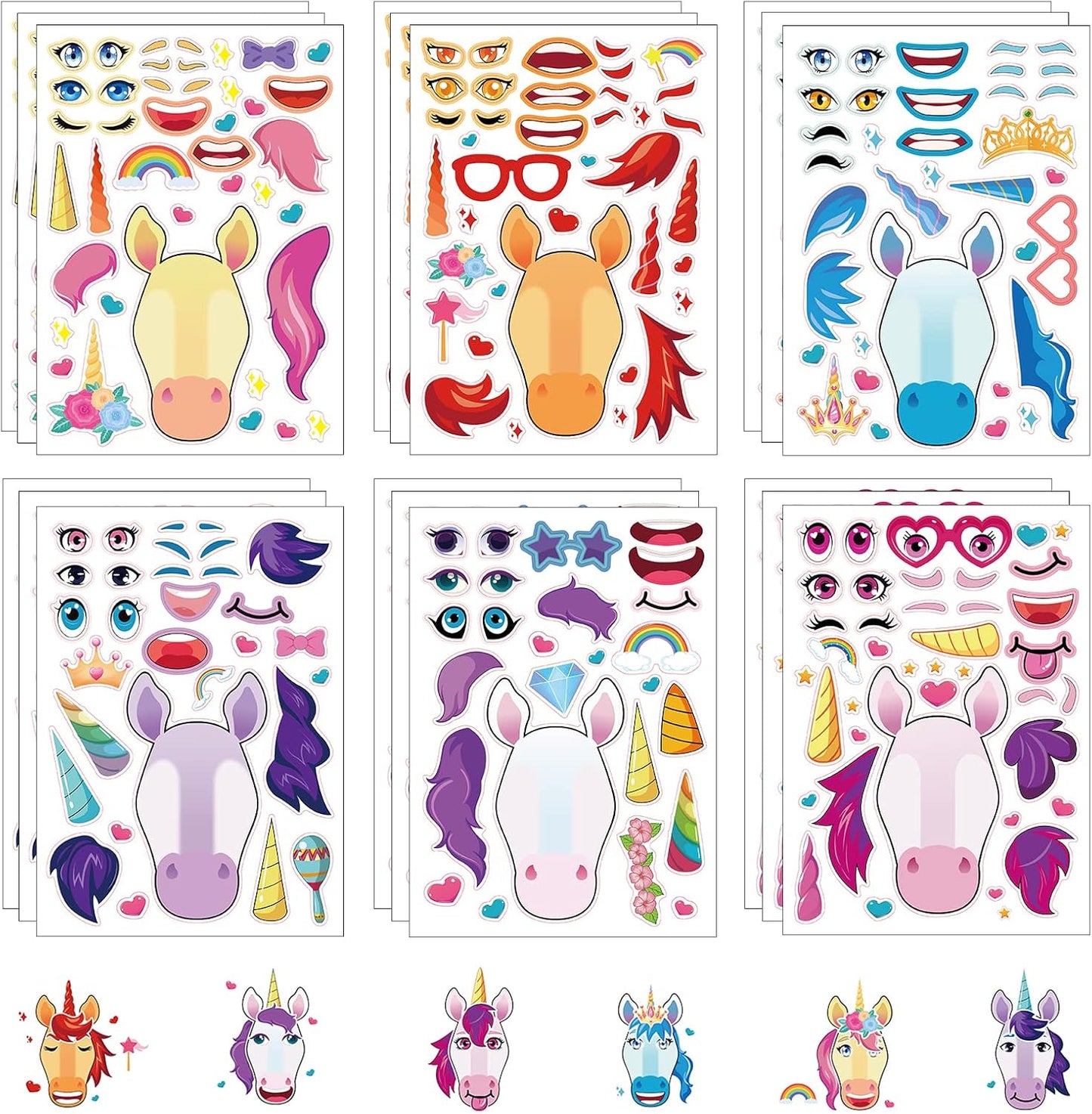24 Sheets Cupcake Make a Face Sticker Sheets for Kids Todders Activities, Make Your Own Stickers for Kids Birthday Party Favor Supplies Craft