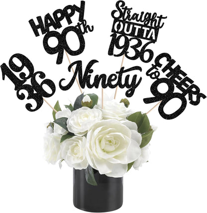 15 PCS 50th Birthday Centerpiece Sticks Fifty Happy 50th Straight Outta 1976 Table Flower Centerpieces Sticks Cheers to 50 Floral Decorations for 50th Birthday Party Centerpieces Supplies Black
