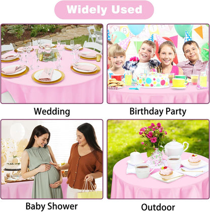 Kopokita 2PCS Black Plastic Tablecloths 54 x 108 Inch, Disposable Table Cloths Rectangle Party Table Covers