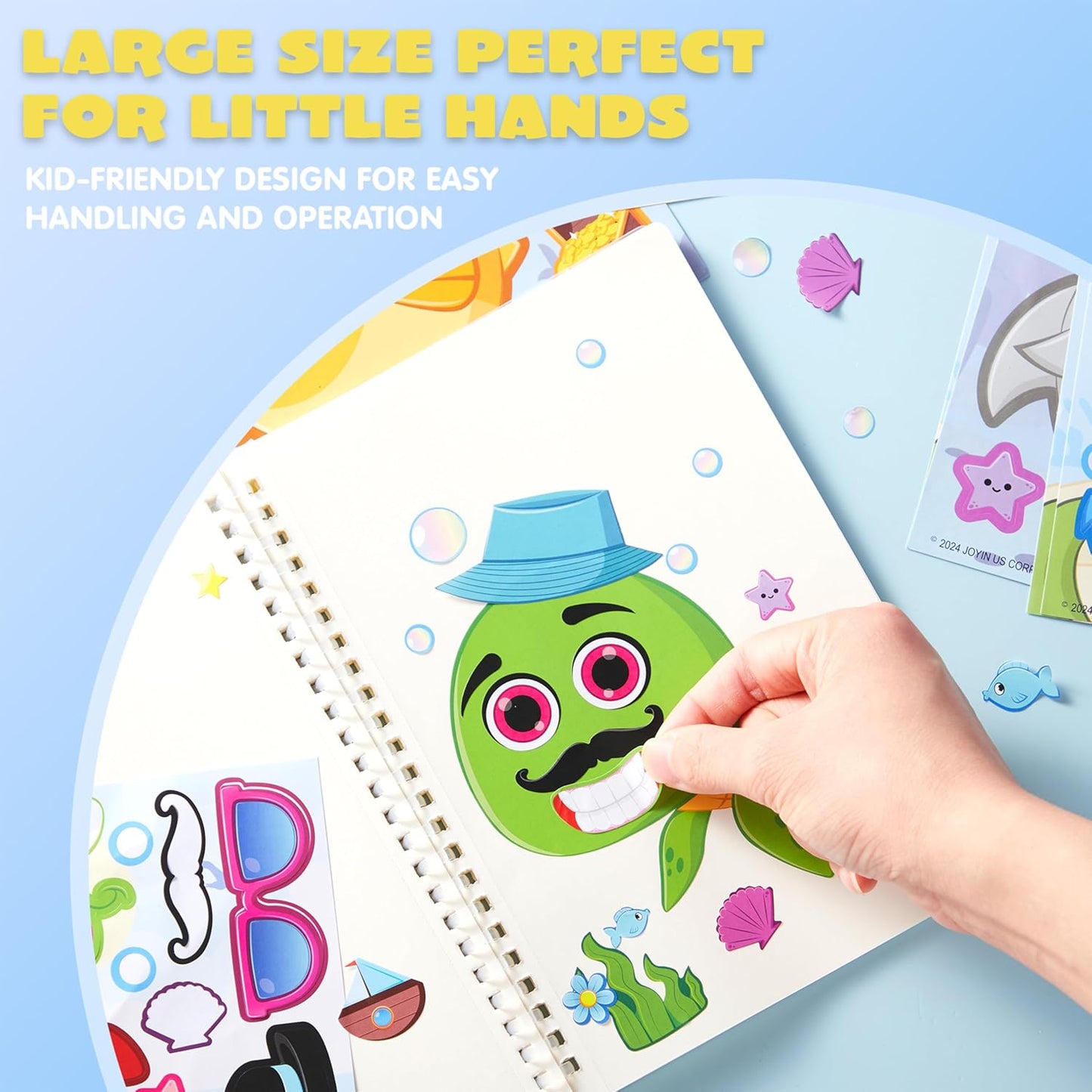 JOYIN 36 Sheets 9"x6" Make a face Stickers for Kids, Make Your Own Animal Stickers with Unicorn, Dinosaur, Sea and Safari Animals, Crafts Birthday Party Favors, Goodie Bags Classroom Activities