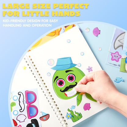 JOYIN 36 Sheets 9"x6" Make a face Stickers for Kids, Make Your Own Animal Stickers with Unicorn, Dinosaur, Sea and Safari Animals, Crafts Birthday Party Favors, Goodie Bags Classroom Activities