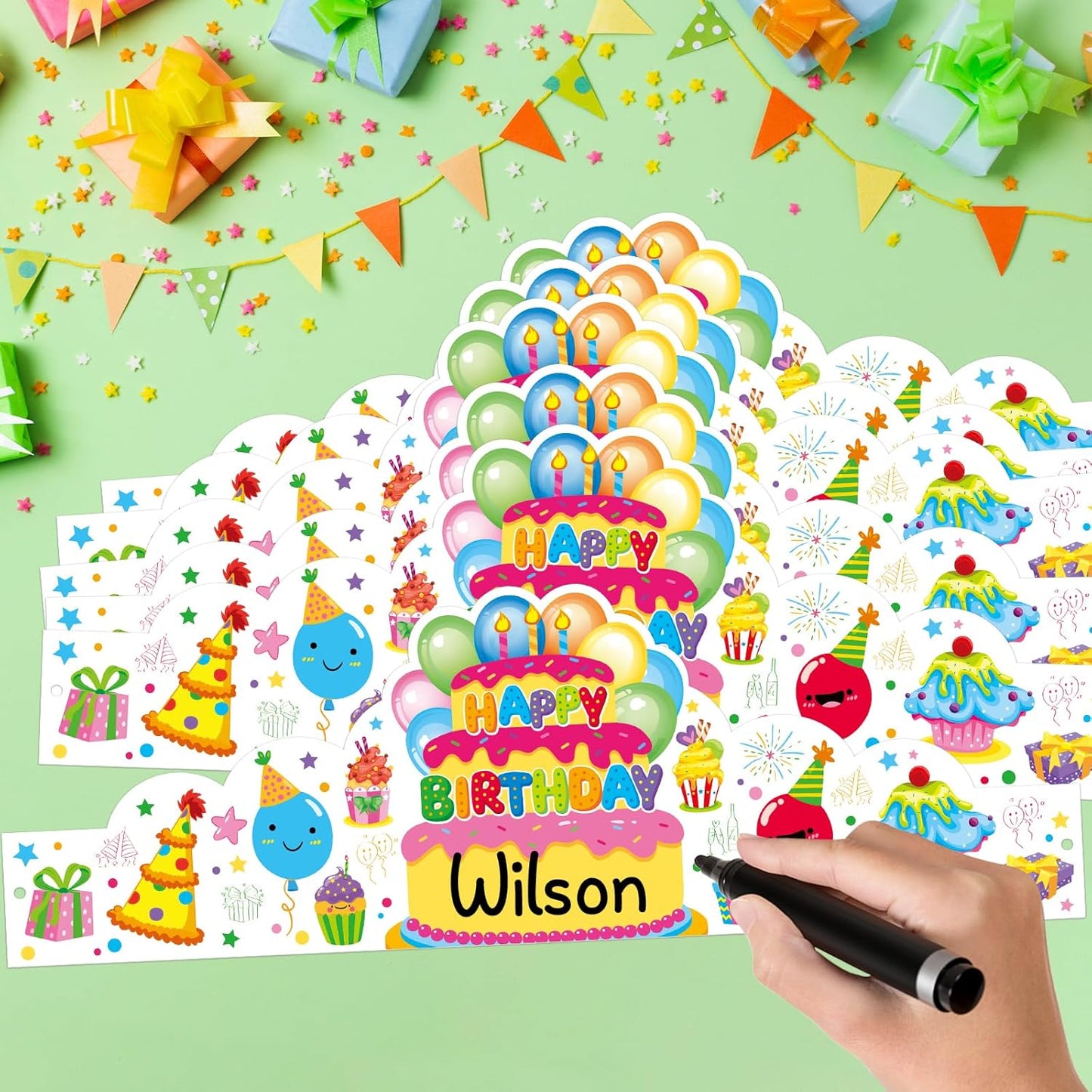 Pack of 36 Birthday Crowns for Kids - Colorful Paper Party Hats for Students Classroom School VBS Party Supplies