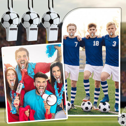 24 or 40 Pcs Baseball Football Soccer Sport Whistles Stadium Sporting Party Favor Noisemakers with Lanyard for Events Team Noise Whistles Loud Sound Party Acc