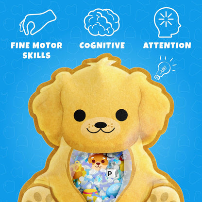 Vango BIZYBOO - The Original Seek & Find Plush - Hidden Object Search Problem Solving Educational Matching Game for Kids 2 and Up (Chill Bill)