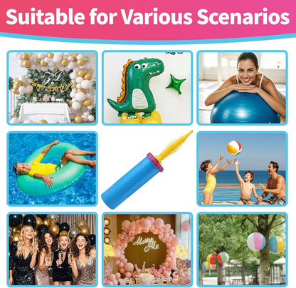Hand Balloon Pump, Dual Action Two-Way Inflator, Manual Air Blower for Balloons