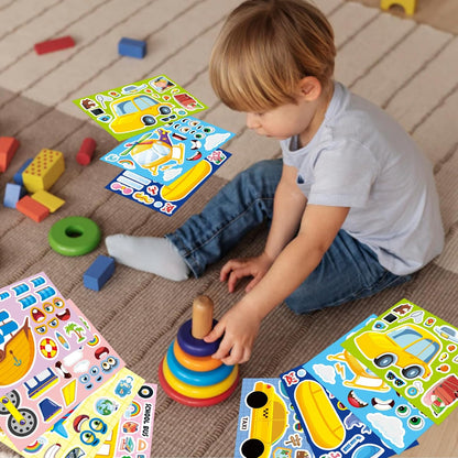 24 Sheets Make a Face Stickers for Kids Toddlers, Make Your Own Animal Mix and Match Sticker Sheets with Sea Animals Horses Dinosaurs Unicorns for Kids Crafts Party Favors Goodie Bags Stuffers