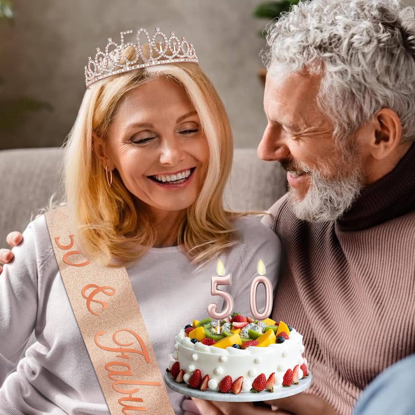 21st Birthday Decorations for Her with 21st Birthday Sash and Crown, Candles Gold, Gifts for 21 Year Old Girls