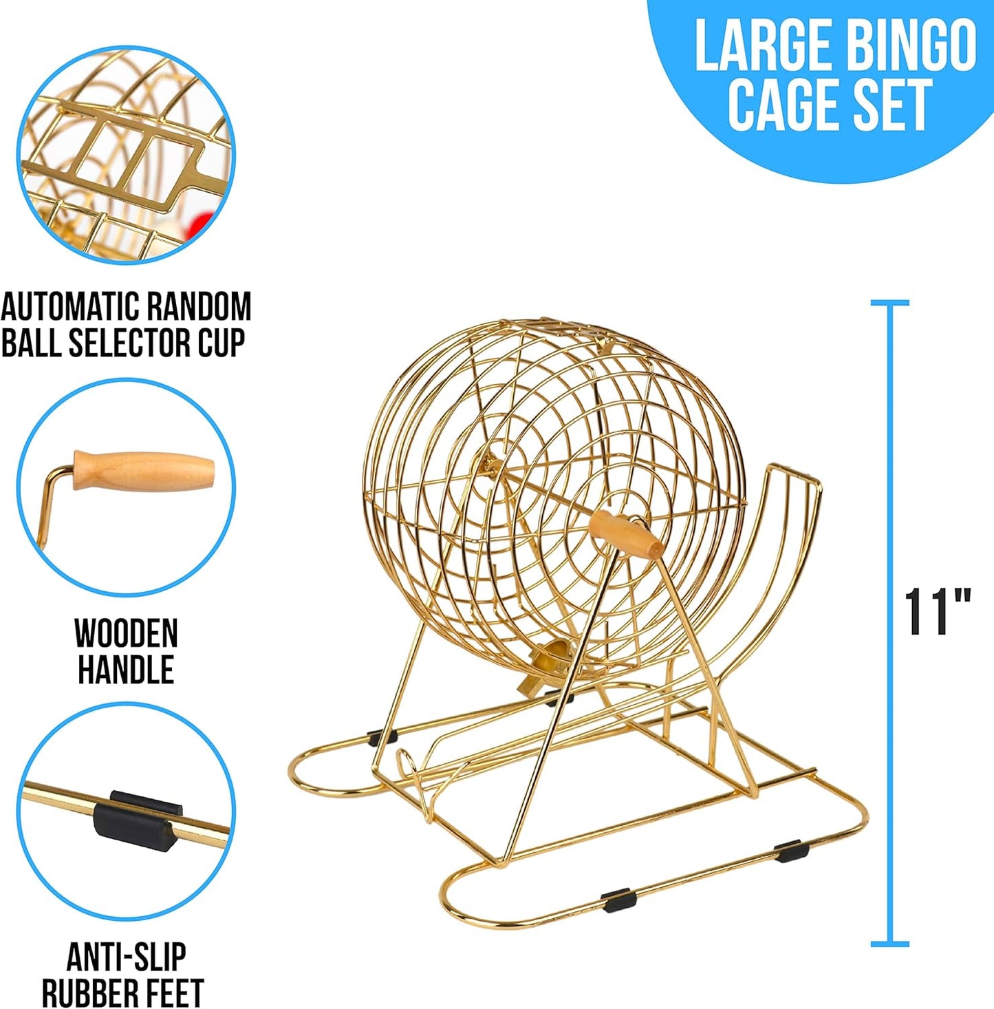 Regal Games Deluxe Bingo Game Set with Cage, Board, Balls, 18 Cards, and Chips