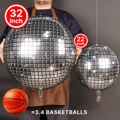 PartyWoo Metallic Gold Foil Balloons 20pcs Different Sizes Pack of 22 15 10 Inch Large Round Foil 4D Inflatable Mirror Ball Mylar Balloons for Graduation Birthday Baby Shower Party Decorations