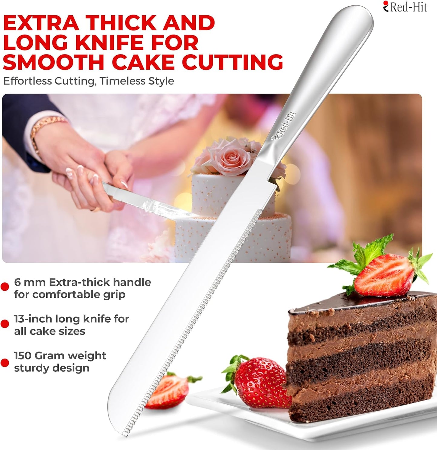 Cake Cutting Set for Wedding Cake Knife and Server Set, Cake Cutter and Pie Spatula, Cake Server and Knife Set of 2