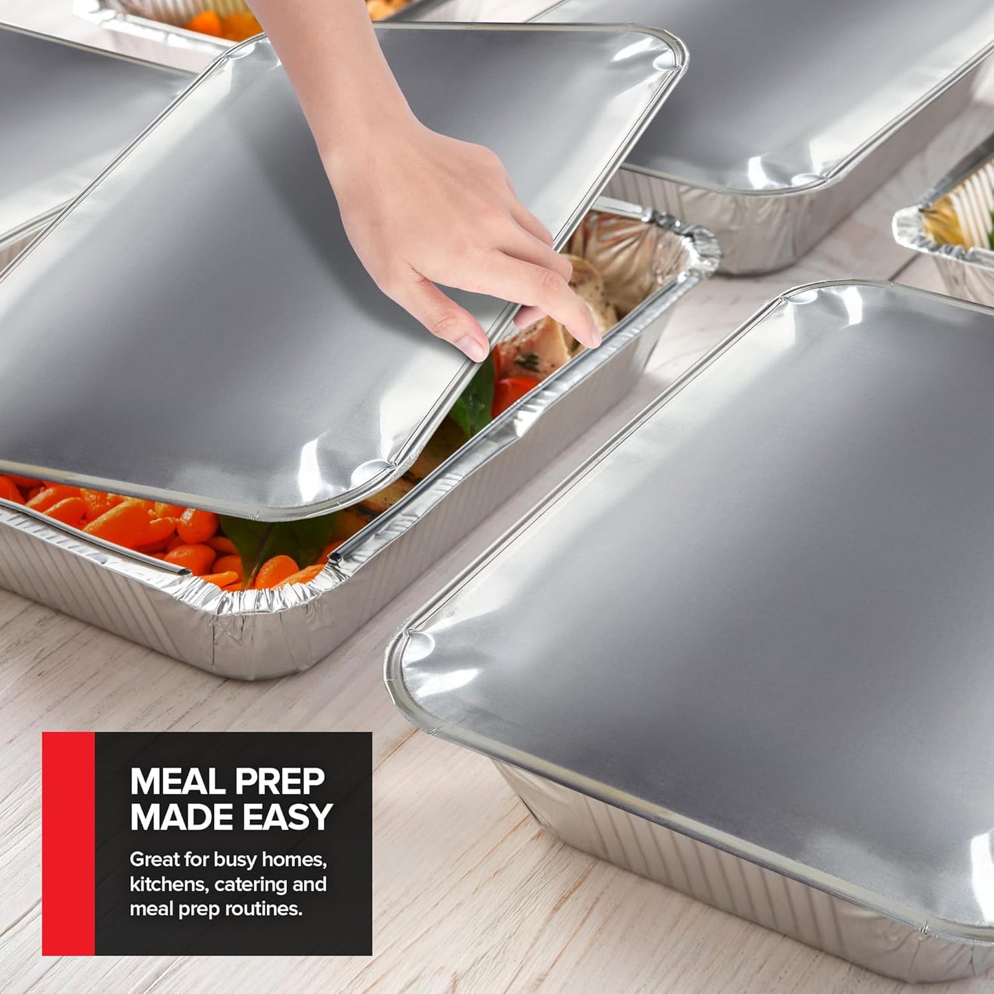 Stock Your Home Aluminum Pans 9x13 Disposable Foil Pans (30 Pack) - Half Size Steam Table Deep Trays - Tin Foil Pans Great for Cooking, Heating, Storing, Prepping Food