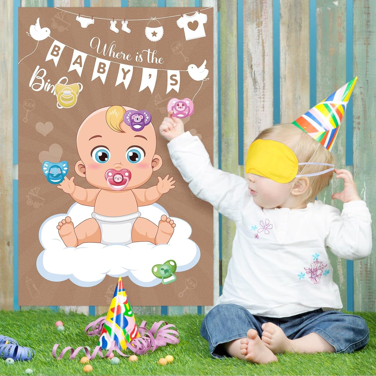 Pin The Crown on The Princess Party Games for Girls Princess Birthday Party with 24 Pcs Crowns, Large Princess Poster for Kids Girls Princess Birthday Party Princess Tea Party Decorations