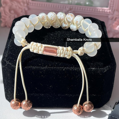 ARTSY Crafts Glow in The Dark Firefly Beads Bracelets, 7 Chakras Crystal Mermaid Glass Beaded Bracelets for Anti Anxeity Healing Energy Money Wealth Abundance Stackable Bangle Wristband