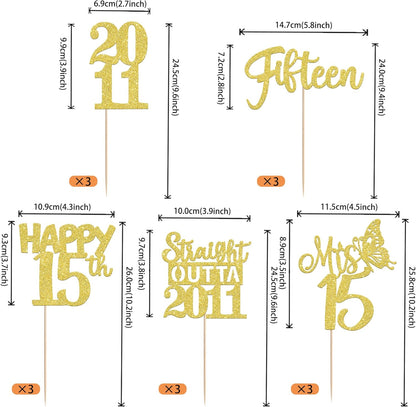 15 PCS 50th Birthday Centerpiece Sticks Fifty Happy 50th Straight Outta 1976 Table Flower Centerpieces Sticks Cheers to 50 Floral Decorations for 50th Birthday Party Centerpieces Supplies Black