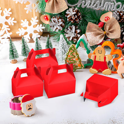 XAGLVV 24 Pack White Paper Gable Boxes,6.2 Inch Candy Boxes with Handle, Snack Party Favor& Gift Cookie bags for kids Birthday,Wedding, Baby Shower, Graduation.