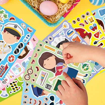 24 Sheets Make a Face Stickers for Kids Toddlers, Make Your Own Animal Mix and Match Sticker Sheets with Sea Animals Horses Dinosaurs Unicorns for Kids Crafts Party Favors Goodie Bags Stuffers