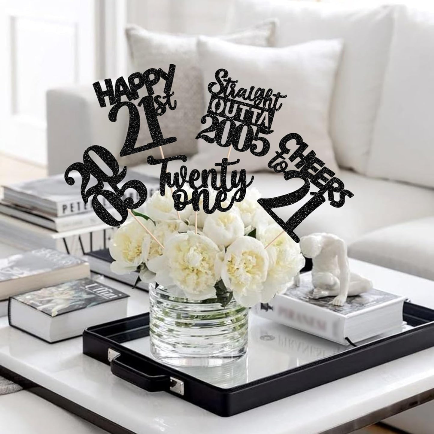 15 PCS 50th Birthday Centerpiece Sticks Fifty Happy 50th Straight Outta 1976 Table Flower Centerpieces Sticks Cheers to 50 Floral Decorations for 50th Birthday Party Centerpieces Supplies Black