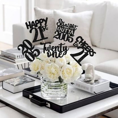 15 PCS 50th Birthday Centerpiece Sticks Fifty Happy 50th Straight Outta 1976 Table Flower Centerpieces Sticks Cheers to 50 Floral Decorations for 50th Birthday Party Centerpieces Supplies Black