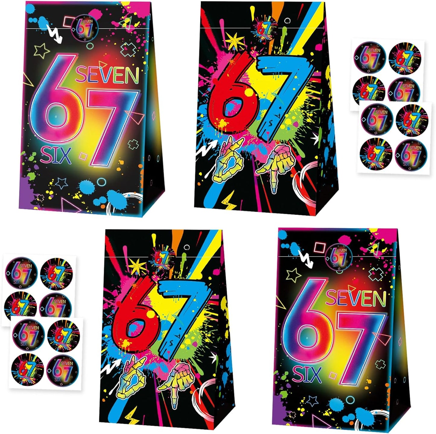 20pcs 10 Styles 6 7 Birthday Theme Mini Notebooks Party Supplies Favors Goodie Bag Stuffers Colorful 6 7 Birthday Theme Journal Pocket Notebook Supplies for Birthday Party Activity(20pcs-67-bks)