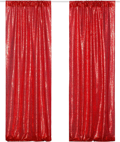 Poise3EHome Black Sequin Backdrop Curtains, 2 Panels 2FTx8FT Glitter Photo Booth Backdrop for Halloween Birthday Bachelorette Wednesday Twilight Party Decorations