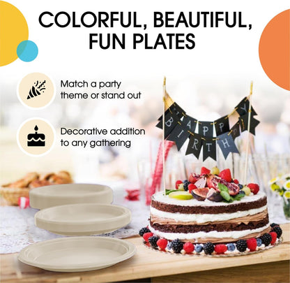 Exquisite Party Solids Red Plastic Plates For Party Supplies 10" Red Disposable Plates Heavy Duty 50 Pcs Plastic Dinnerware Sets Heavy Duty 350 GSM Disposable Dinnerware Set