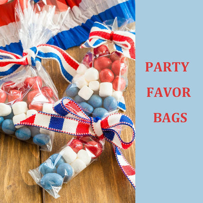Cello Cellophane Treat Bags,5x7 Inches Clear Cellophane Bags 200 Pcs OPP Plastic Treat Bags with 200 Twist Ties for Gift Wrapping,Packaging Candies,Dessert,Bakery, Cookies, Chocolate,Party Favor