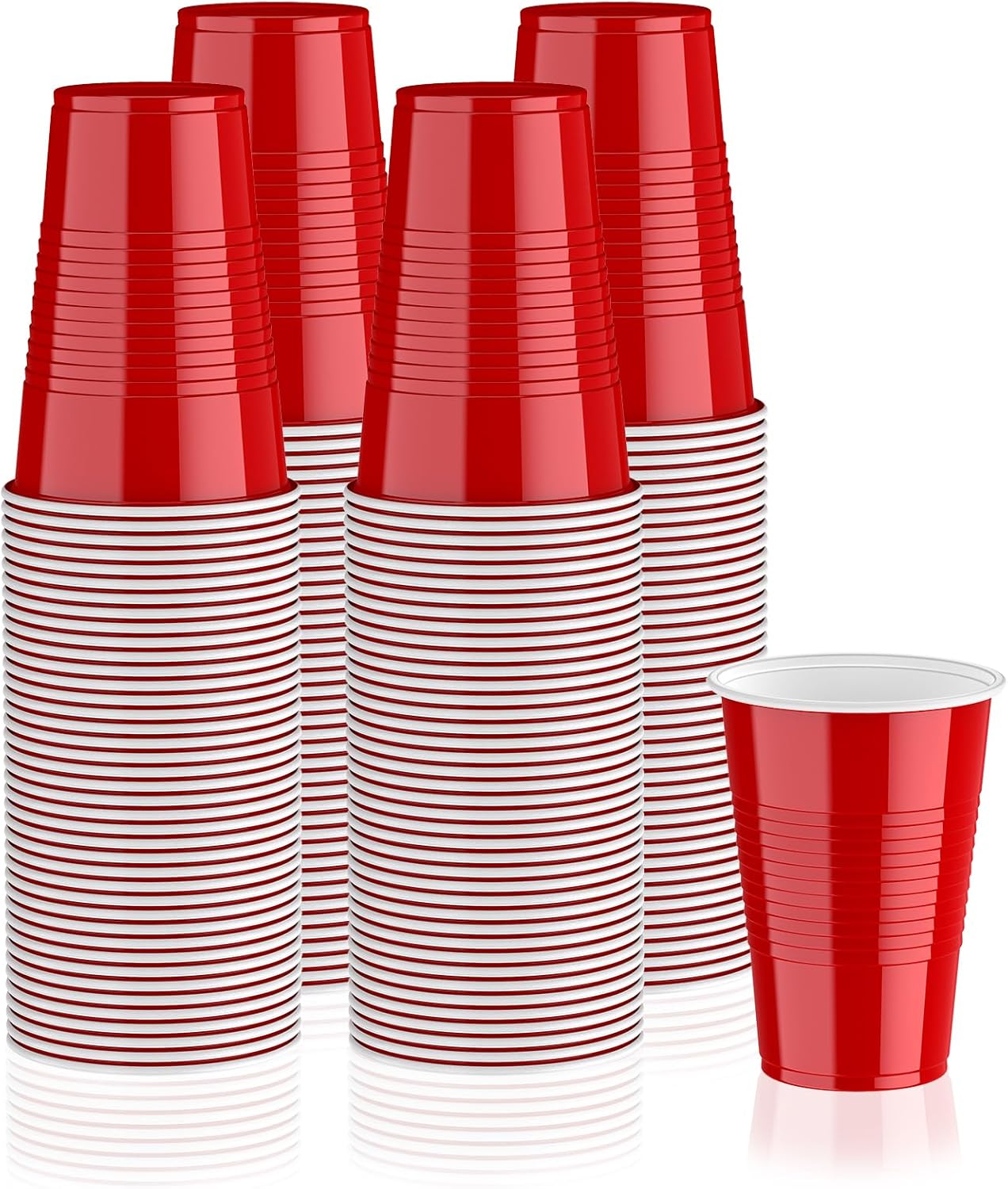 Lilymicky 240 Pack 12 oz Disposable Plastic Cups, Red Party Plastic Cups for Parties, Picnics and BBQ