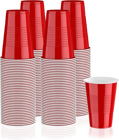 Lilymicky 240 Pack 12 oz Disposable Plastic Cups, Red Party Plastic Cups for Parties, Picnics and BBQ