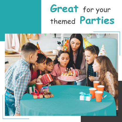 14 Pack Black 54 x 108 in. Rectangle Disposable Plastic Tablecloths - Smooth Decorative Covers for Parties, Weddings