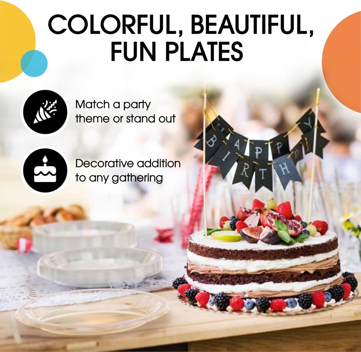Exquisite Party Solids Red Plastic Plates For Party Supplies 10" Red Disposable Plates Heavy Duty 50 Pcs Plastic Dinnerware Sets Heavy Duty 350 GSM Disposable Dinnerware Set