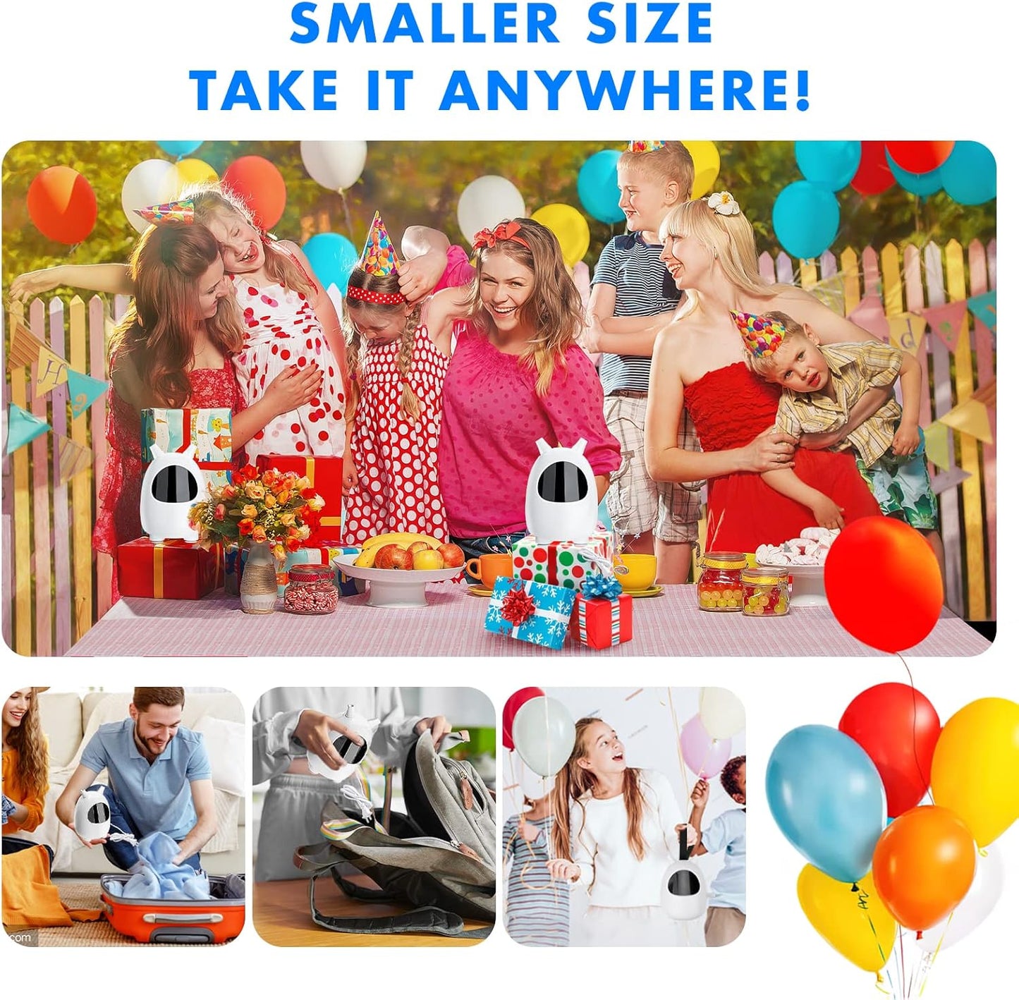 Balloon Pump Electric, SPLAKS Balloons Inflator Air Pump Portable Balloon Blower for Garland Arch, Party Decoration