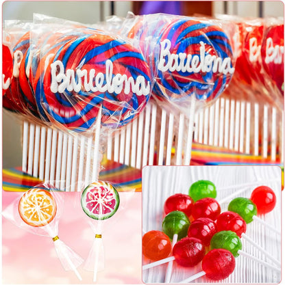 Roowest 1600 Pcs Cake Pop Sticks and Wrappers Kit Including 400 Cake Pop Sticks 400 Clear Candy Treat Bags 800 Gold Metallic Twist Ties for Candy Chocolate Suckers Making(3.94 x 0.12 Inches)