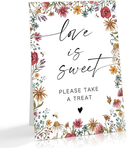 Wild Flower Audio Guest Book Sign, Baby in Bloom Love is in Bloom Decorations, Bridal Shower Baby Shower Wedding Signs for Reception, Floral Party Table Decor, 8 x 11 Inch
