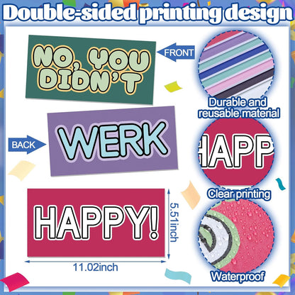 AceOrbit 64 Designs Funny Photo Booth Prop for All Occasion Double Sided 11x5.5'' Photobooth Props Sign Decor DIY Waterproof Selfie Sign for Wedding Graduate Birthday Party Supplies(Classic Style)