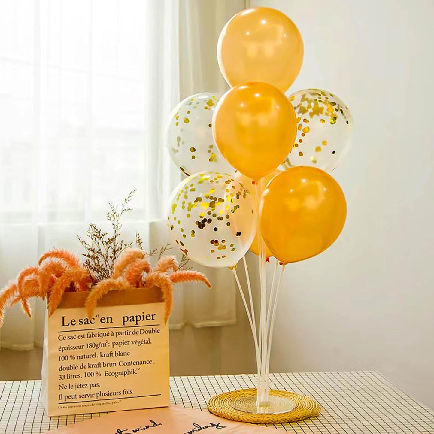 JOYYPOP 4 Sets Balloon Stand Kit For Table, Balloon Sticks with Base Birthday Graduation Party Decorations Wedding
